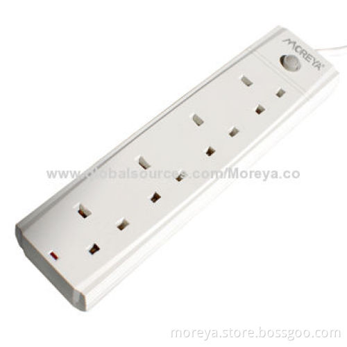 British standard power strip with 5 sockets outlets, extension cable and surge & overload protection